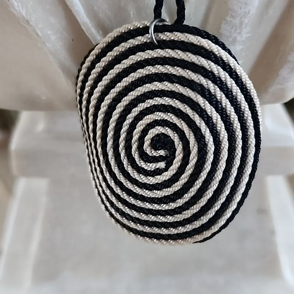 Striped Sun Hat Beaded Cord Necklace Fun Novelty Beach Pool